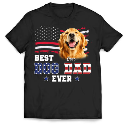 Stars, Stripes & Wet Noses - Personalized T-Shirt, American Flag Dog Dad/Mom Gift, Dog Lover Gift, Patriotic Dog Tee
