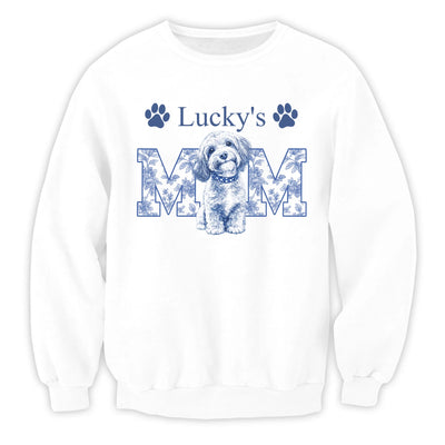 Vintage Toile De Jouy Dog Mom - Personalized Shirt, Custom Pet Art Gift, Puppy Mom T-Shirt