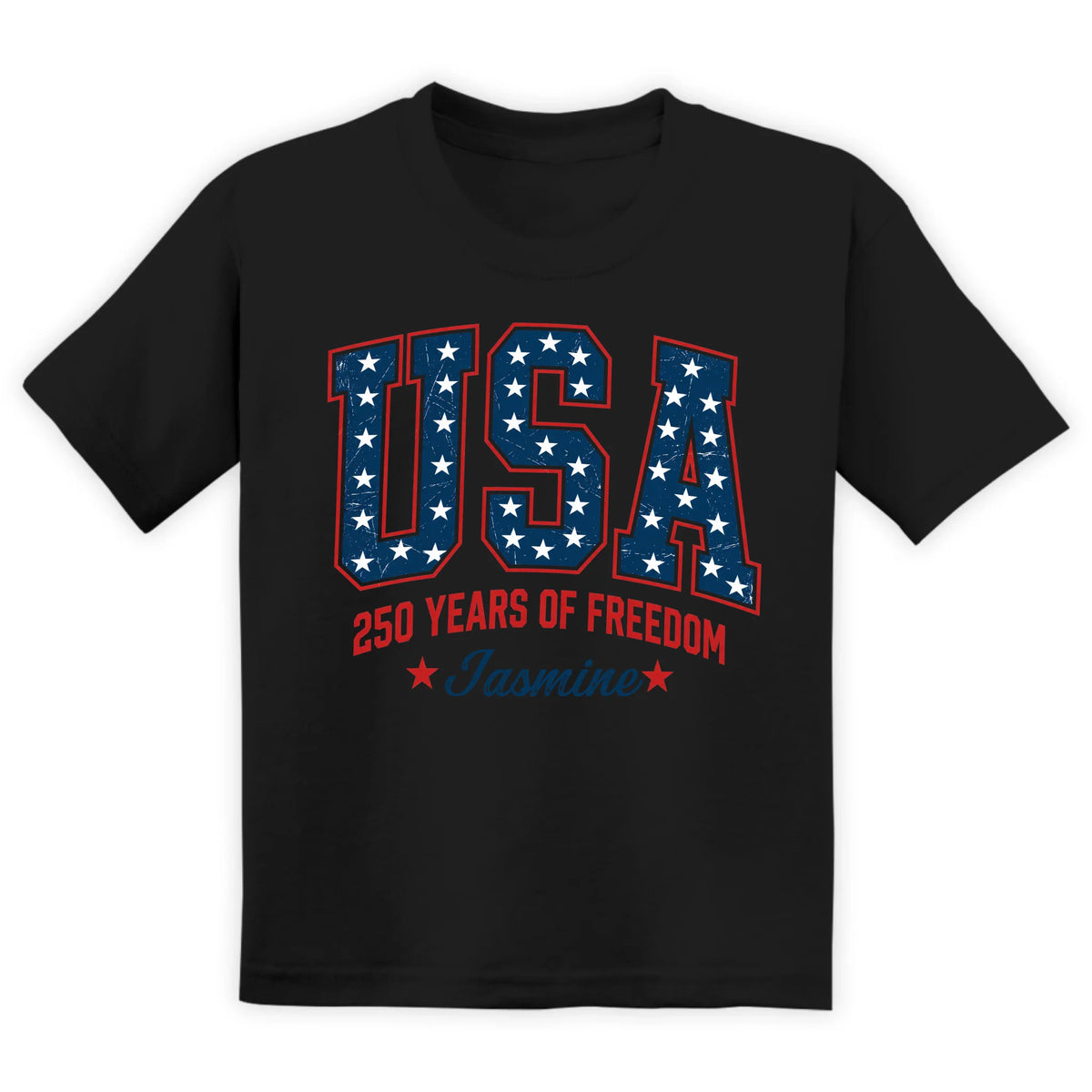 USA 250 Years of Freedom - Personalized T-shirt, Patriotic Mom 4th of July Shirt, America 250th Birthday 1776 2026 Patriotic Tee