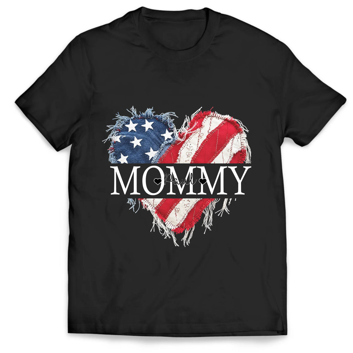Grandkids Make My Heart Complete - Personalized T-Shirt, Custom Nana Patriotic T-Shirt, Nana Heart Flag Shirt, Custom Kids Names Patriotic Gift Shirt