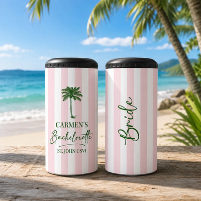 Last Toast On The Coast - Personalized Can Cooler, Coastal Bachelorette Or Birthday Gift