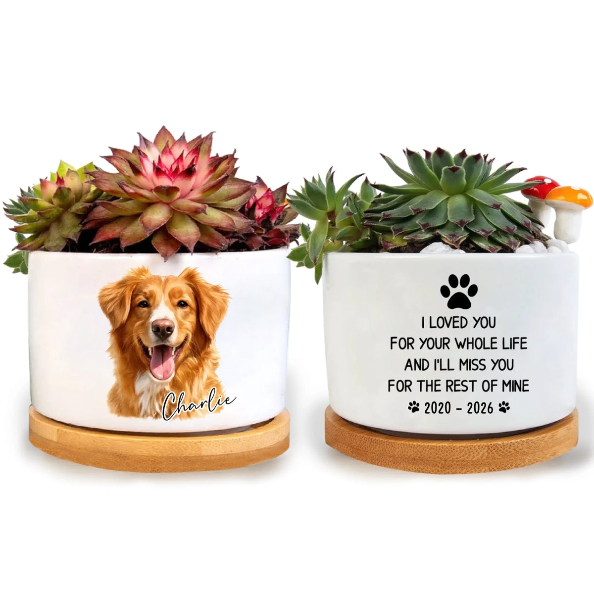 I Love You For Your Whole Life Pet Memorial - Personalized Plant Pot, Custom Pet Flower Pot, Dog Loss Remembrance Gift, Pet Loss Gift