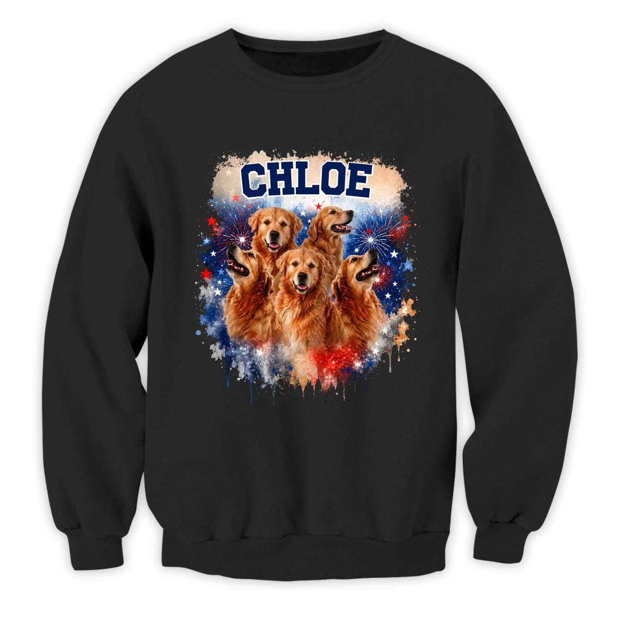 Red, White &amp; Woof - Personalized T-Shirt, 4th Of July Bootleg Pet Shirt Pet Photo &amp; Name Custom Dog Photo, Gfft For Pet Lovers