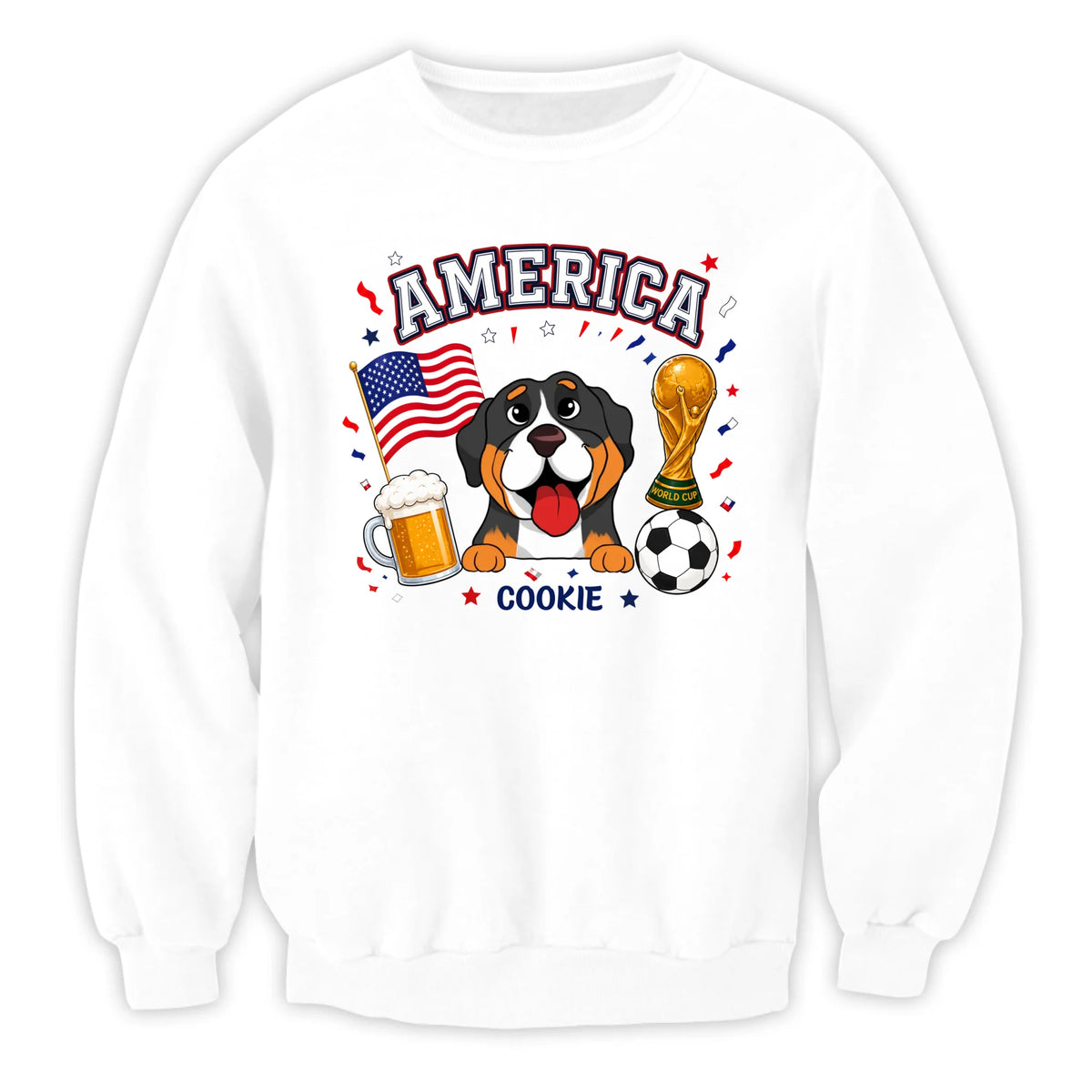 Dog USA Soccer - Personalized Shirt, Retro Team, Graphic T-shirt, Vintage United States Football Tee, American Soccer Fan Shirt.