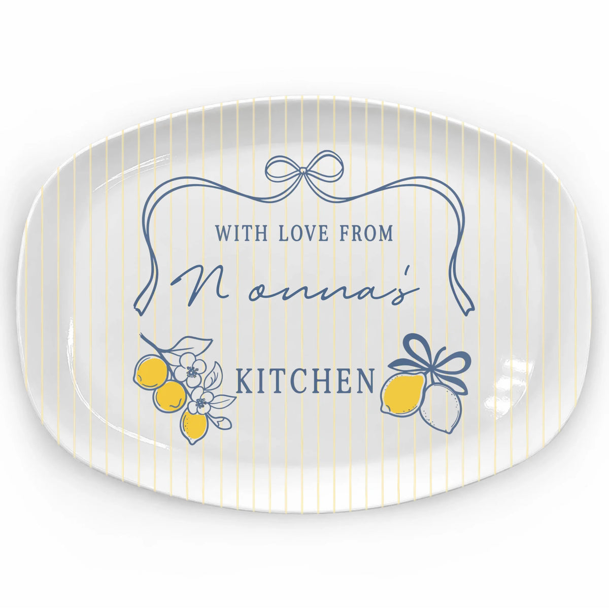 Nonna's Kitchen - Personalized Platter, Gift For Family, Grandma Plate Pregnancy Announcement For Nona