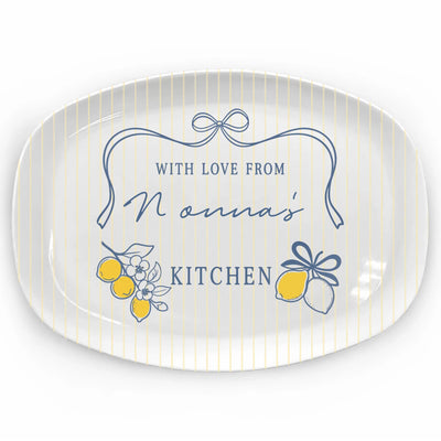 Nonna's Kitchen - Personalized Platter, Gift For Family, Grandma Plate Pregnancy Announcement For Nona