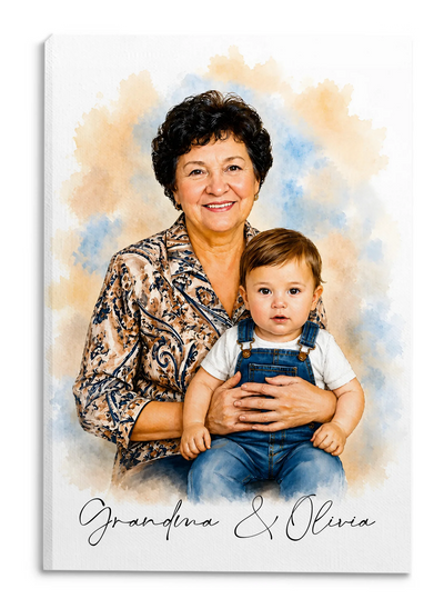 Add Deceased Loved One To Photo - Personalied Canvas,  Merge Multiple Pictures Canvas, Custom Family Memorial Portrait