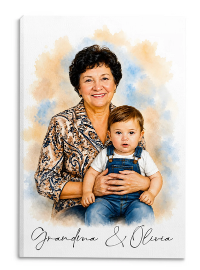 Add Deceased Loved One To Photo - Personalied Canvas,  Merge Multiple Pictures Canvas, Custom Family Memorial Portrait