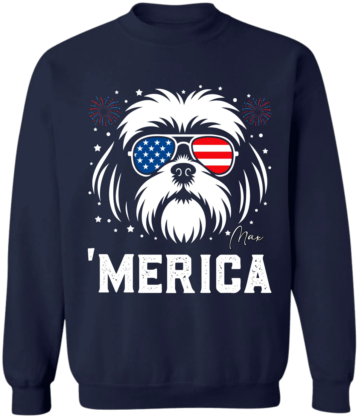 Dog 'Merica - Personalized T-Shirt, 4th Of July Dog Gift
