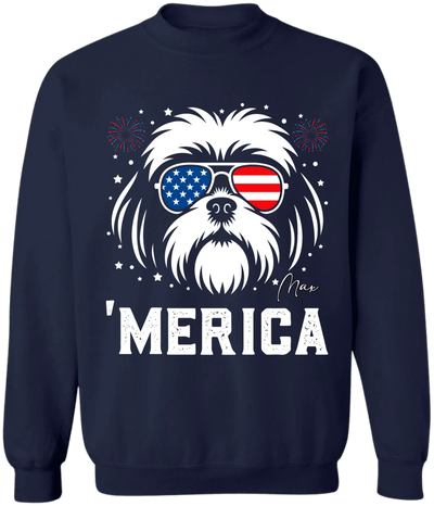 Dog 'Merica - Personalized T-Shirt, 4th Of July Dog Gift