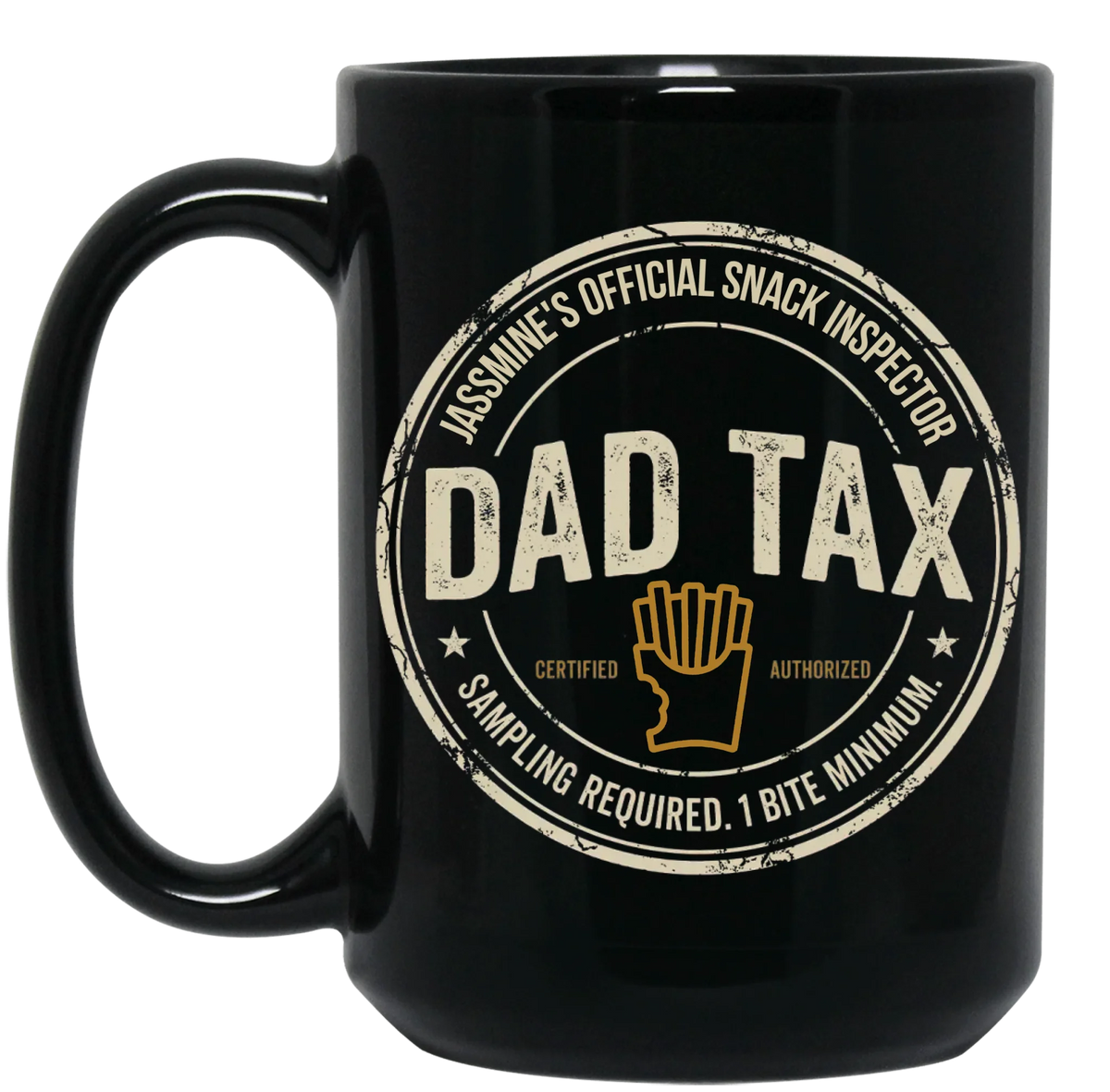 Dad Tax Mug, Official Snack Inspector - Personalized Mug, Custom Dad Mug With Kids Name, Snack Sampling Mug