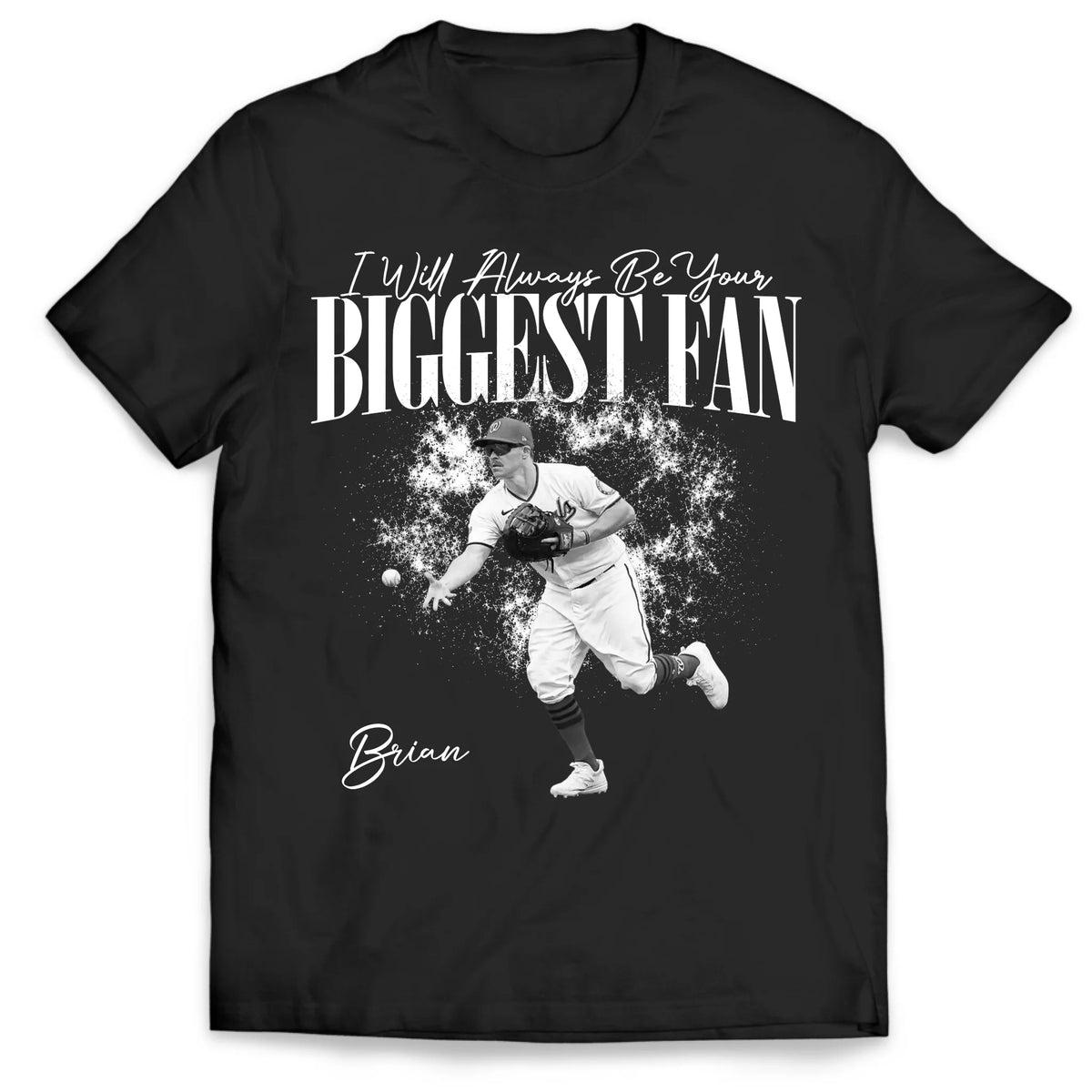 Be Your Biggest Fan - Personalized T-Shirt, Custom Your Photo, Gift For Baseball Lovers, Retro Bootleg Shirt For Baseball Lover