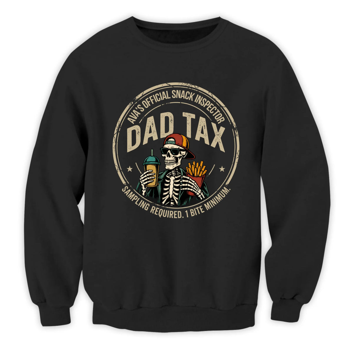 Dad Tax - Personalized T-Shirt, Funny Dad Tax Skeleton Tee, Birthday Gift For Dad, Dad Jokes Tshirt