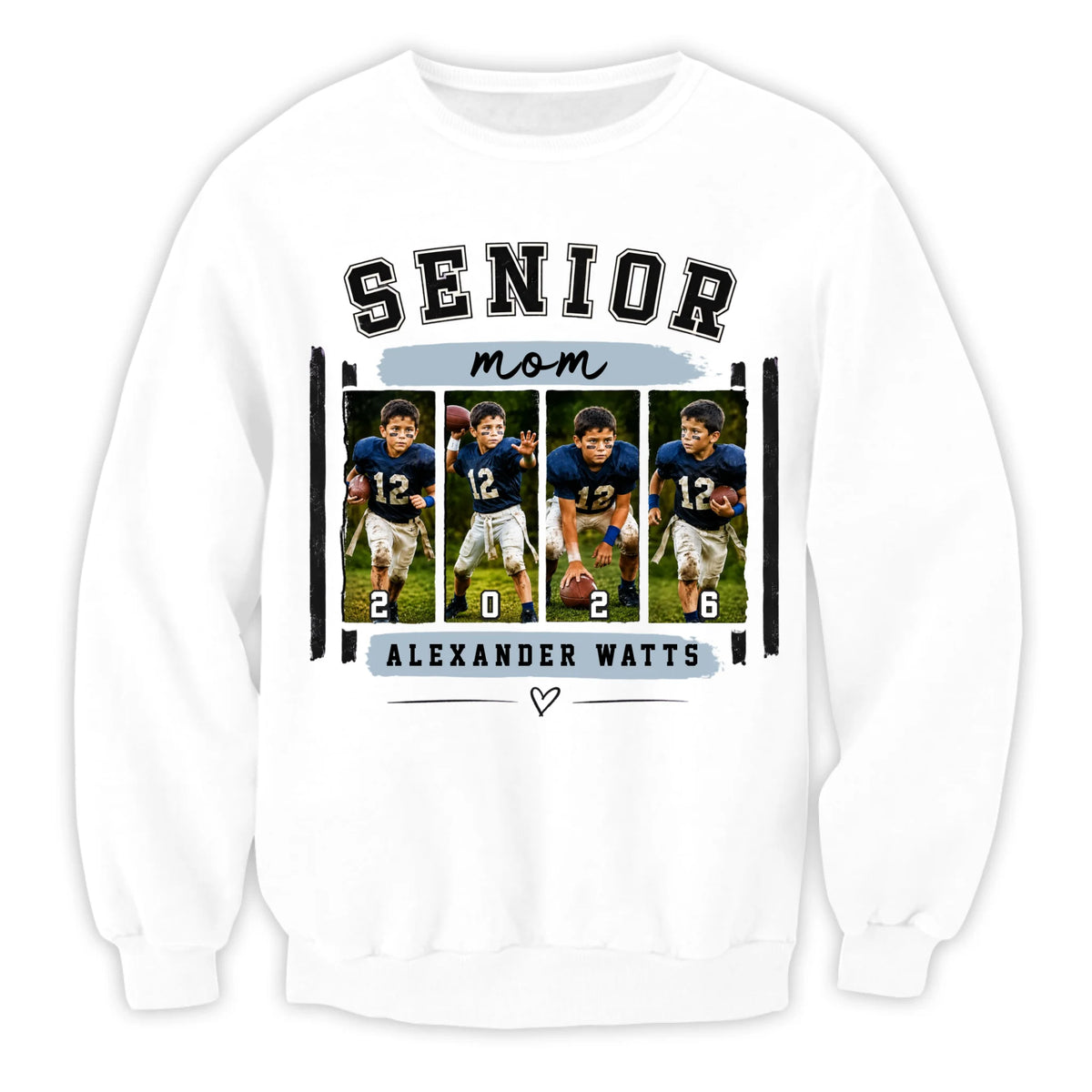 Senior Football Proud Mama - Personalized Shirt, Custom Photo Football Mom Tee, Gift For Football Mom