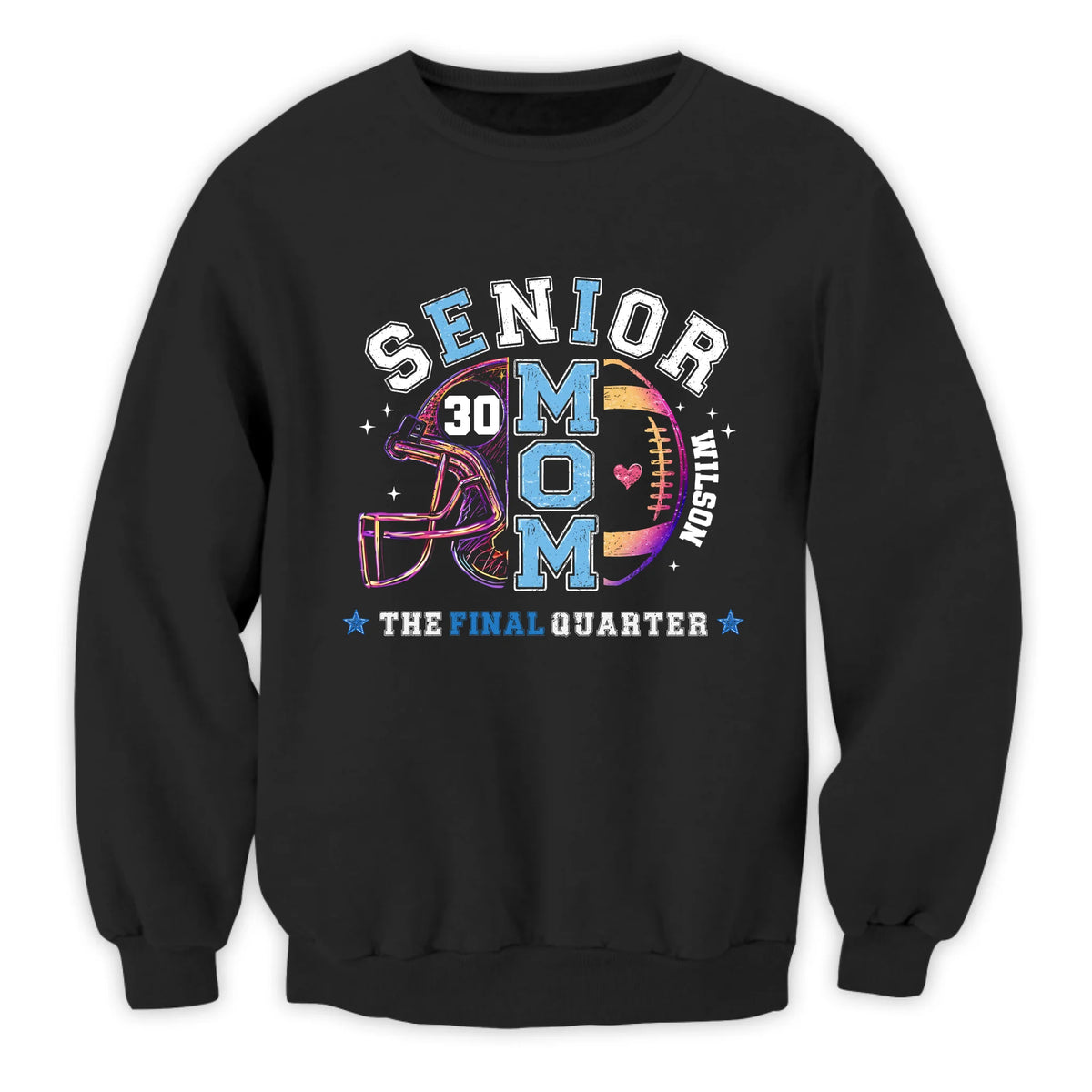 Proud Senior Mom the Final Quarter- Personalized Shirt, Custom Football Grandma/Grandpa T-Shirt