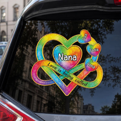 Love Is Being Called Nana - Personalized Decal, Gift For Grandma, Mom, Water Color Decal Gift For Family, Custom Kid's Names
