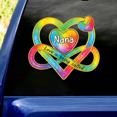 Love Is Being Called Nana - Personalized Decal, Gift For Grandma, Mom, Water Color Decal Gift For Family, Custom Kid's Names