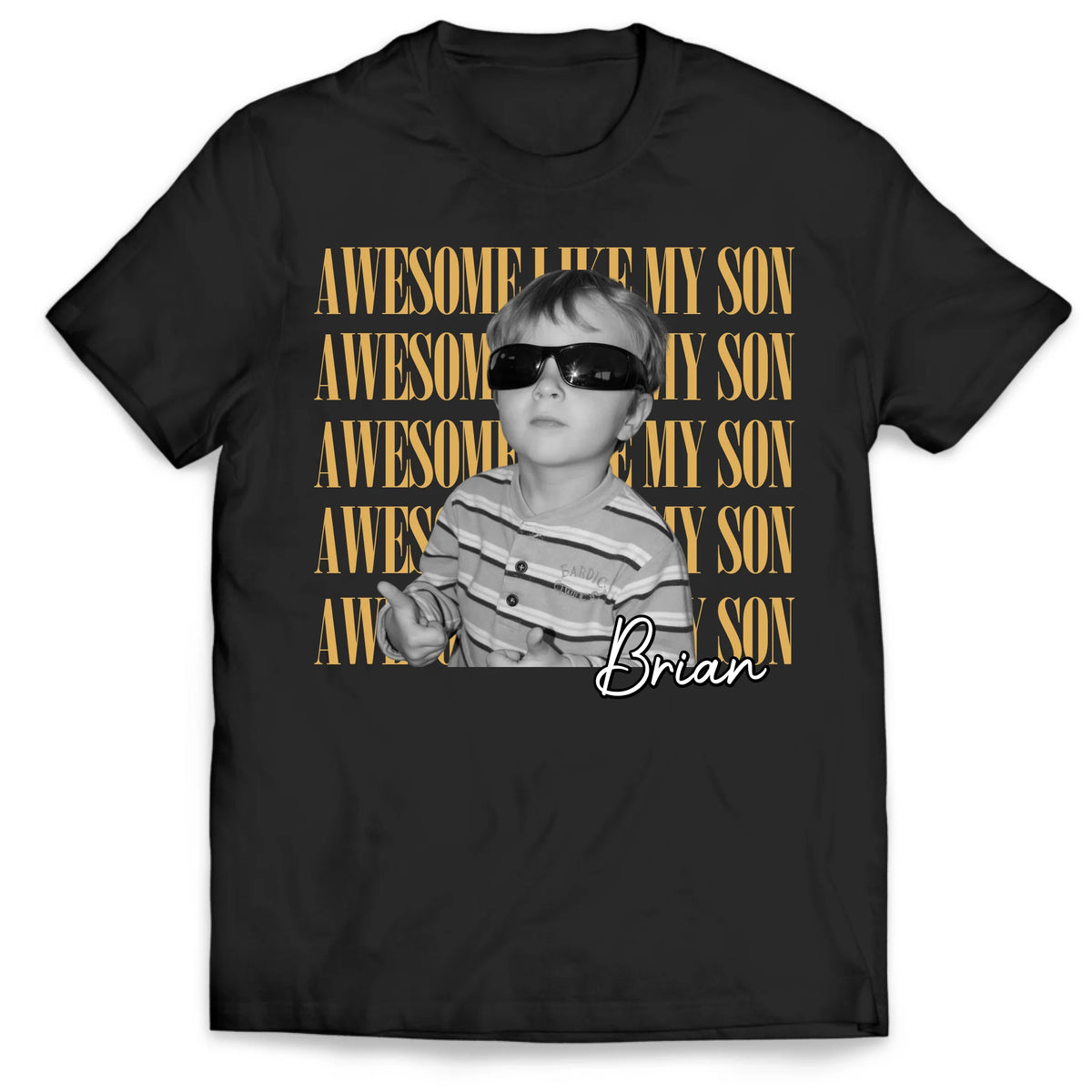 Awesome Like My Daughter - Personalized Shirt, Dad Mom Vintage Photo Shirt, Custom Shirt With Kids Photo, New Dad Gift