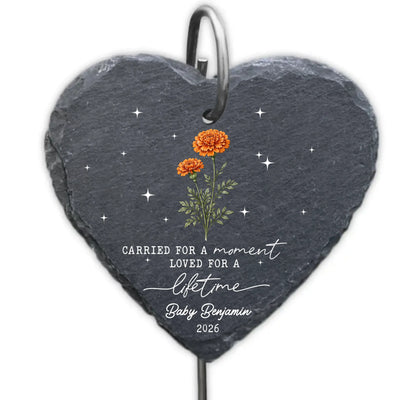 Carried For A Moment Baby - Personalized Garden Slate, Sympathy Gift for Baby Loss, Garden Remembrance Decor