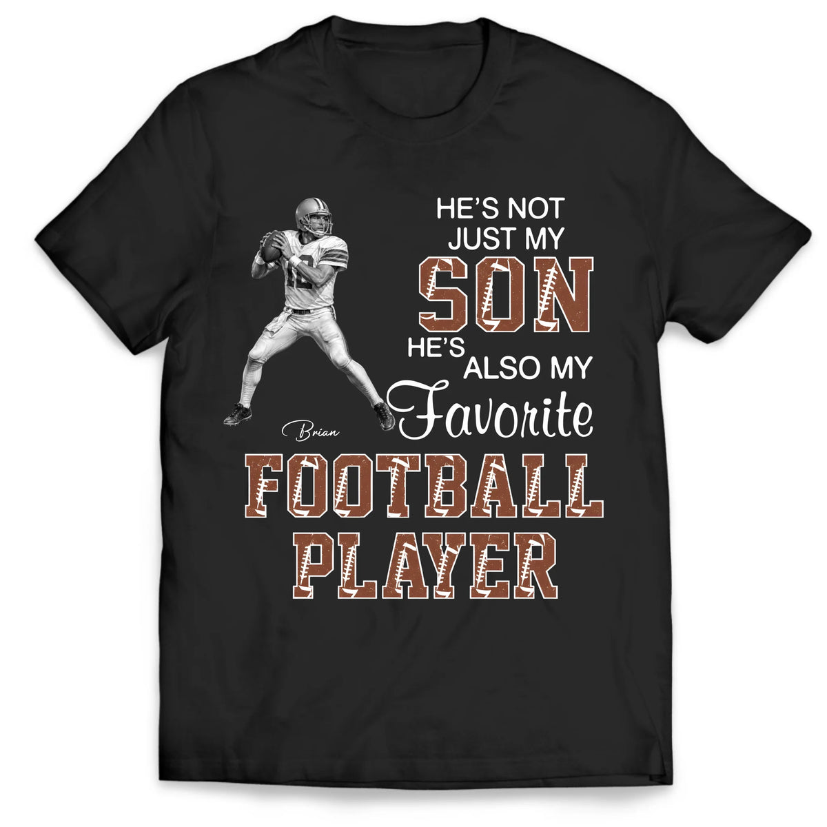 Favorite Football Player Grandson - Personalized T-Shirt, Gift For Football Lovers, Football Fan, Proud Football Grandma, Mom, Family