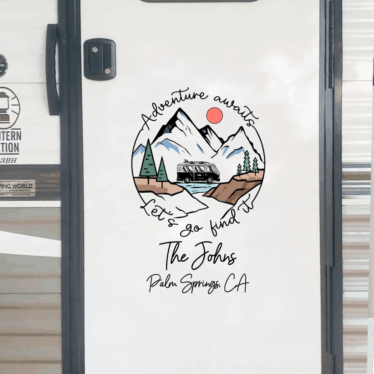 Adventure Awaits - Personalized Decal, Gift For Camping Lovers - PCD50