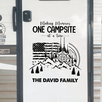 Making Memories One Campsite At A Time - Personalized Decal, Gift For Camping Lovers, Camping Gift - PCD115