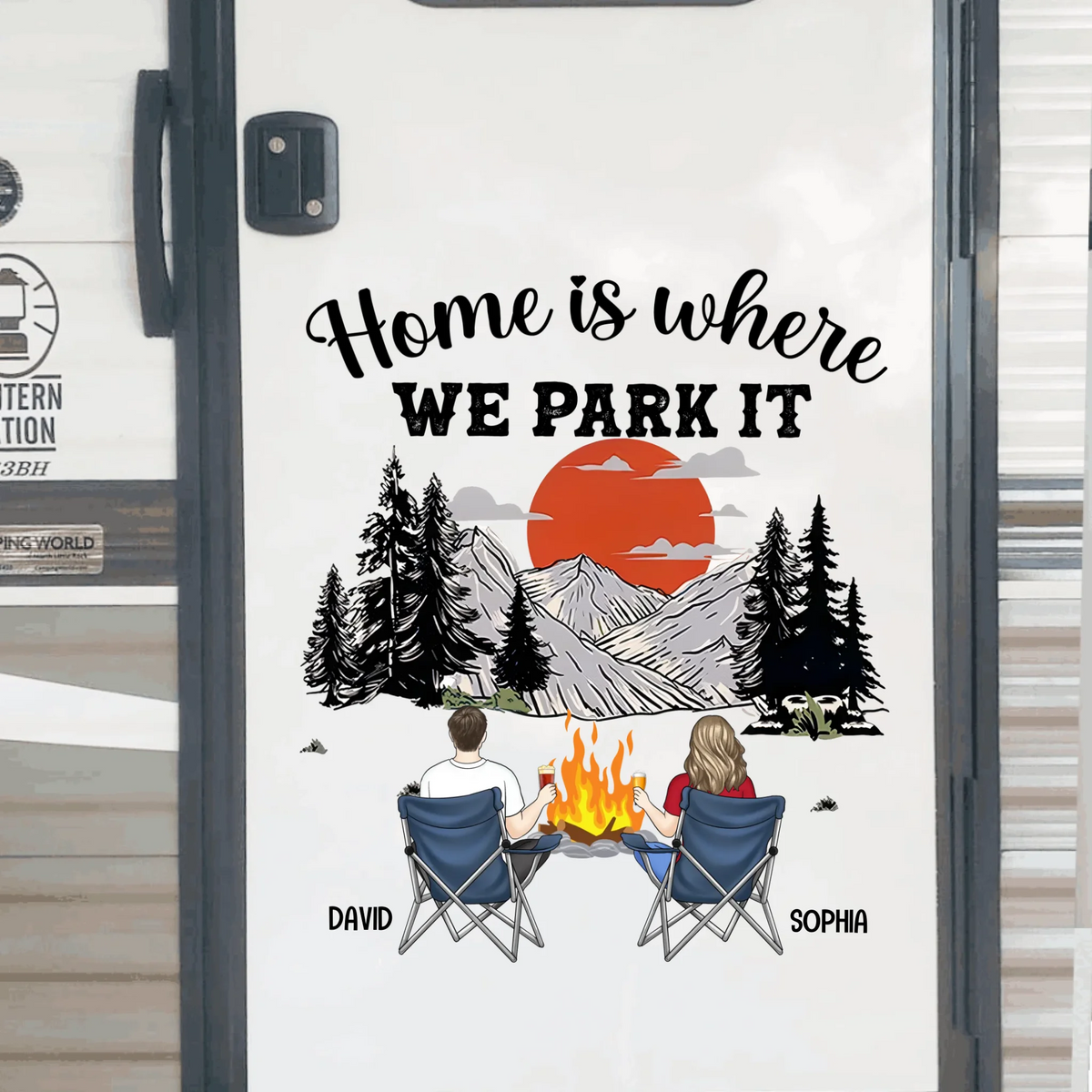 Home Is Where We Park It - Gift For Camping Lovers - Personalized Camping Decal, Decor Decal