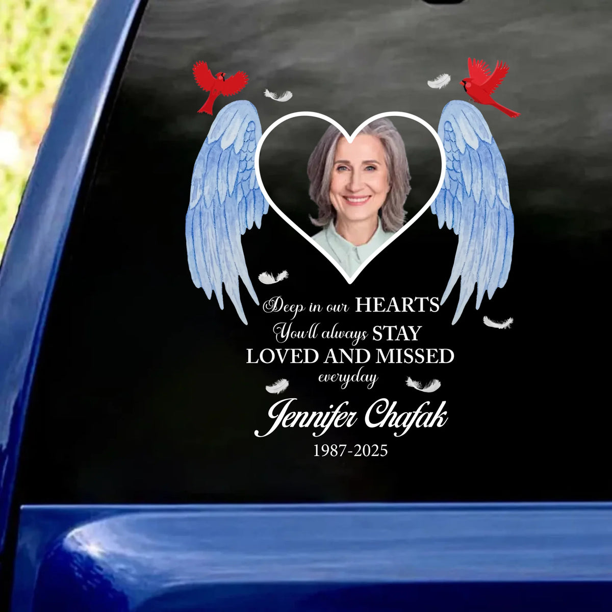 Deep In Our Heart You’ll Always Stay - Personalized Decal, Memorial Gift For Loss Of Loved One
