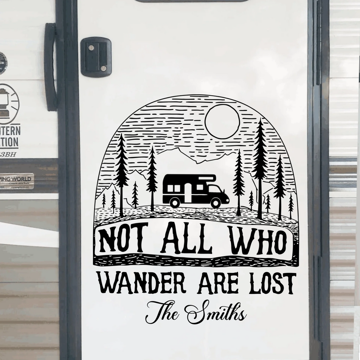 Not All Who Wander Are Lost - Personalized Decal, Gift For Camping Lovers