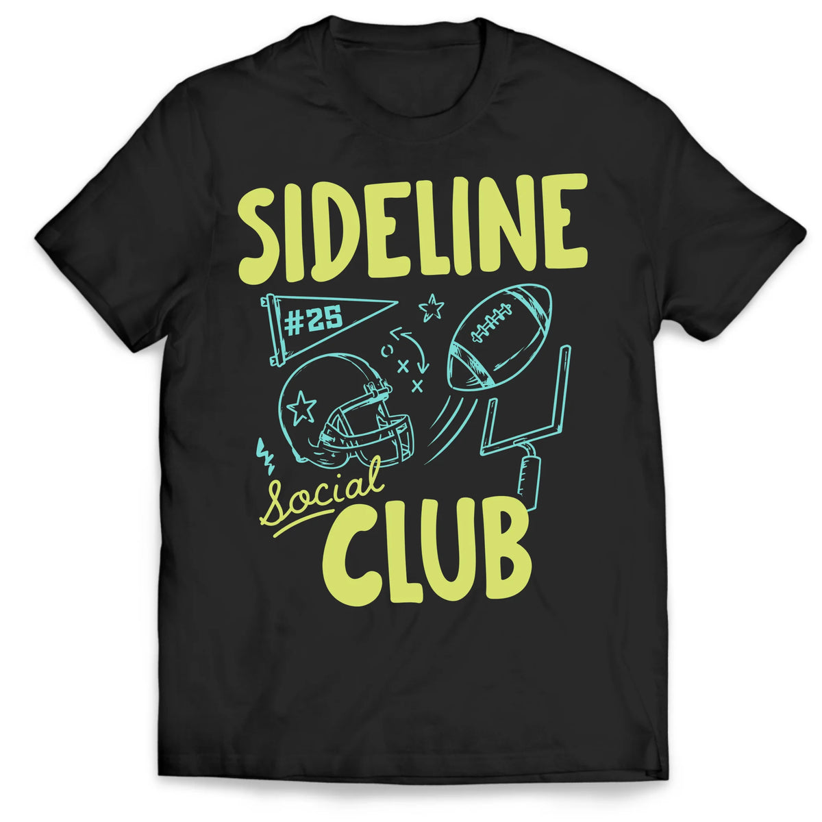 Sideline Social Club - Personalized T-shirt, Football Mom Shirt, Game Day Shirt, Sports Mama T-shirt