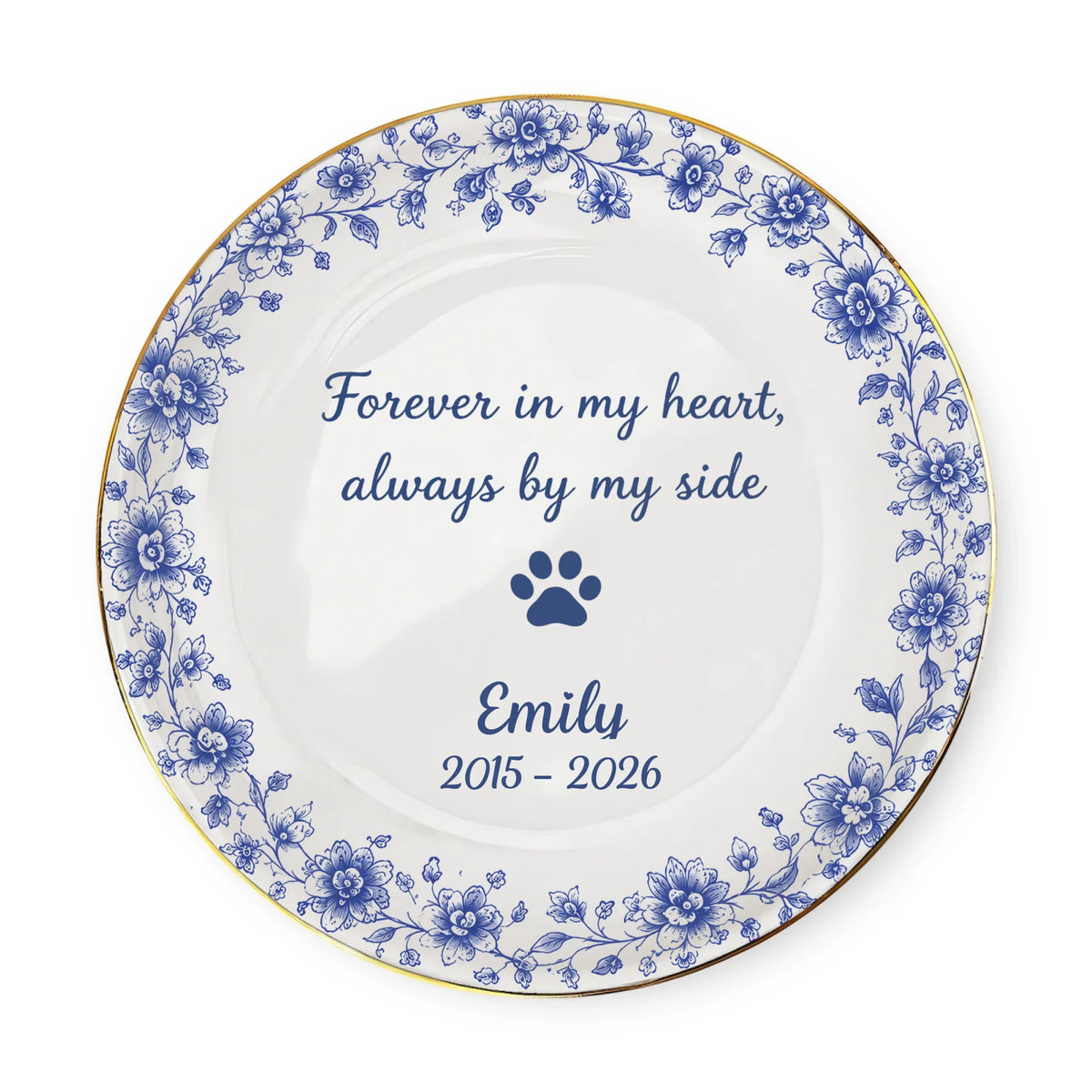 Every Paw Left Love Behind - Personalized Jewelry Dish, Custom Paw Print Jewelry Tray, Loss of Pet Gift