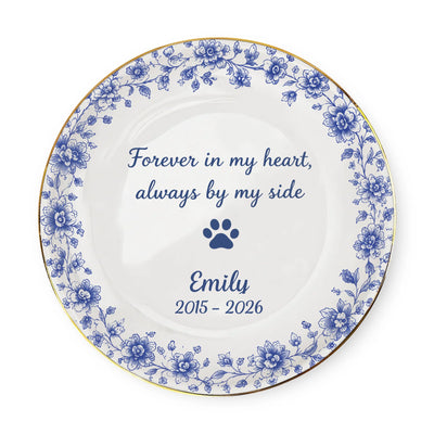 Every Paw Left Love Behind - Personalized Jewelry Dish, Custom Paw Print Jewelry Tray, Loss of Pet Gift