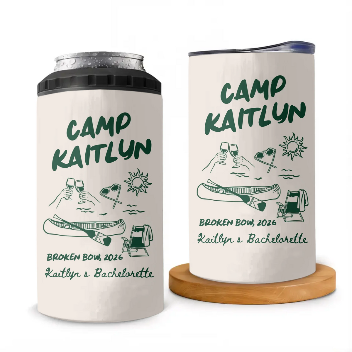 Making Camp Memories Before "I Do" - Personalized Can Cooler, Custom Bachelorette Camp Gift, Bridal Party Favor, Lake Club Bachelorette Drink Can Sleeves, Girls Weekend Trip