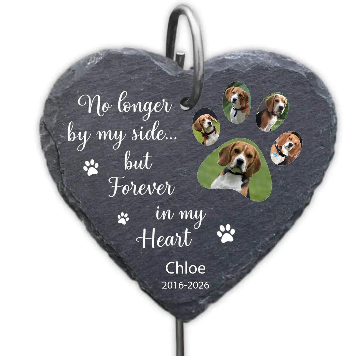 Forever By My Heart - Personalized Garden Slate, Custom Dog &amp; Cat Memorial Gift, Pet Loss Sympathy Gift