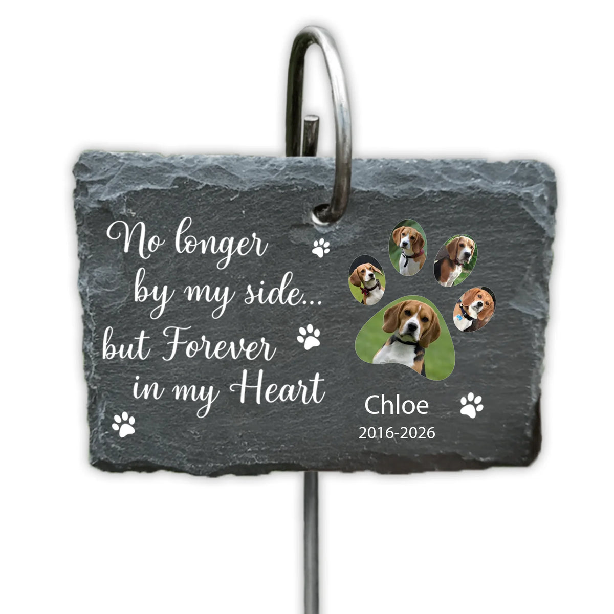 Forever By My Heart - Personalized Garden Slate, Custom Dog &amp; Cat Memorial Gift, Pet Loss Sympathy Gift