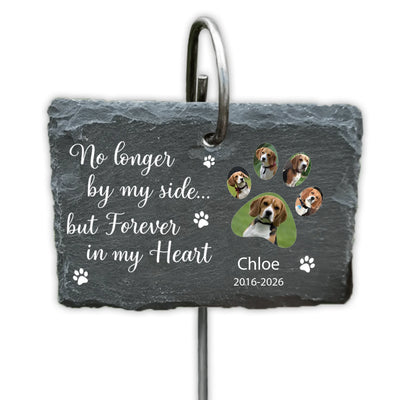 Forever By My Heart - Personalized Garden Slate, Custom Dog & Cat Memorial Gift, Pet Loss Sympathy Gift