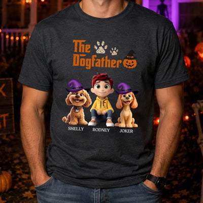 The Dog Father In Halloween - Personalized T-Shirt, Custom Custom Pet Lover Gift, Funny Halloween With Pet Shirt