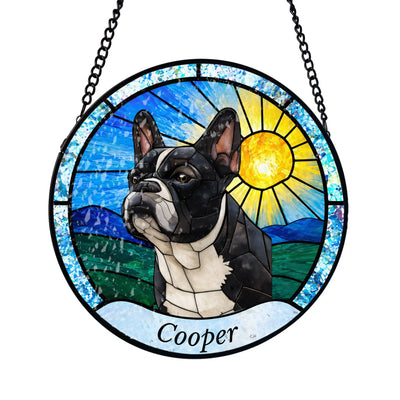 Still My Favorite Hello, Forever My Hardest Goodbye - Personalized Window Stained Glass, Custom Pet Suncatcher, Pet Lover Gift, Pet Memorial Keepsake
