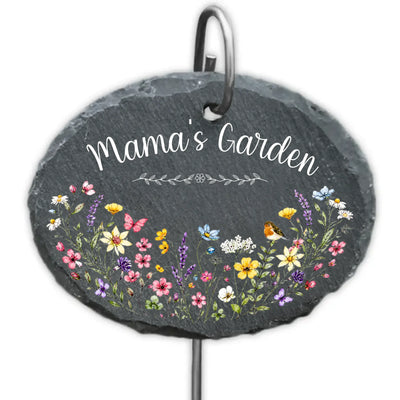Beautiful Flowers Of Grandma - Personalized Garden Slate, Custom Gift For Grandma, Nana Garden Decor