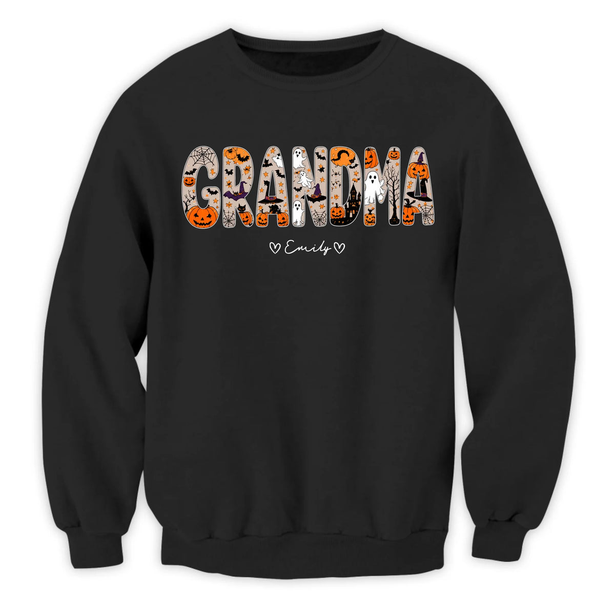 Spoiled By Grandma, Haunted By Fun - Personalized T-shirt, Custom Grandkids Names Tee, Grandma Halloween Shirt