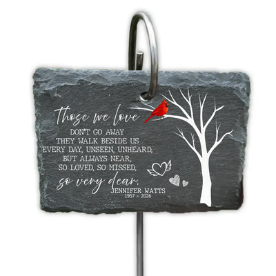 So Love So Missed So Every Day - Personalized Garden Slate, Cardinal Memorial Garden Slate, Remembrance Gift
