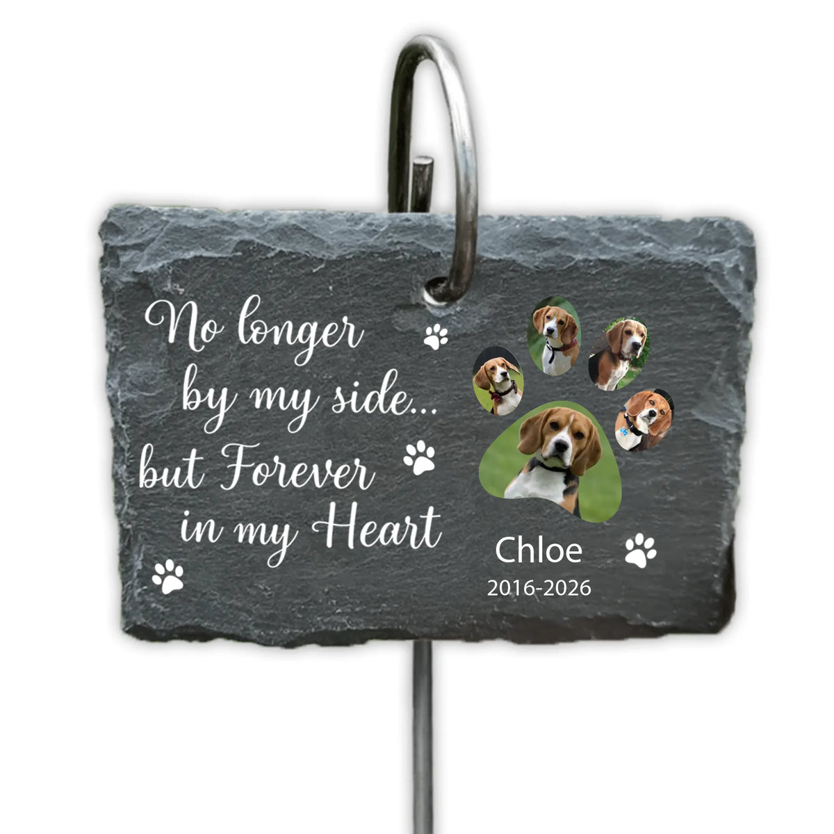 Forever By My Heart - Personalized Garden Slate, Custom Dog &amp; Cat Memorial Gift, Pet Loss Sympathy Gift
