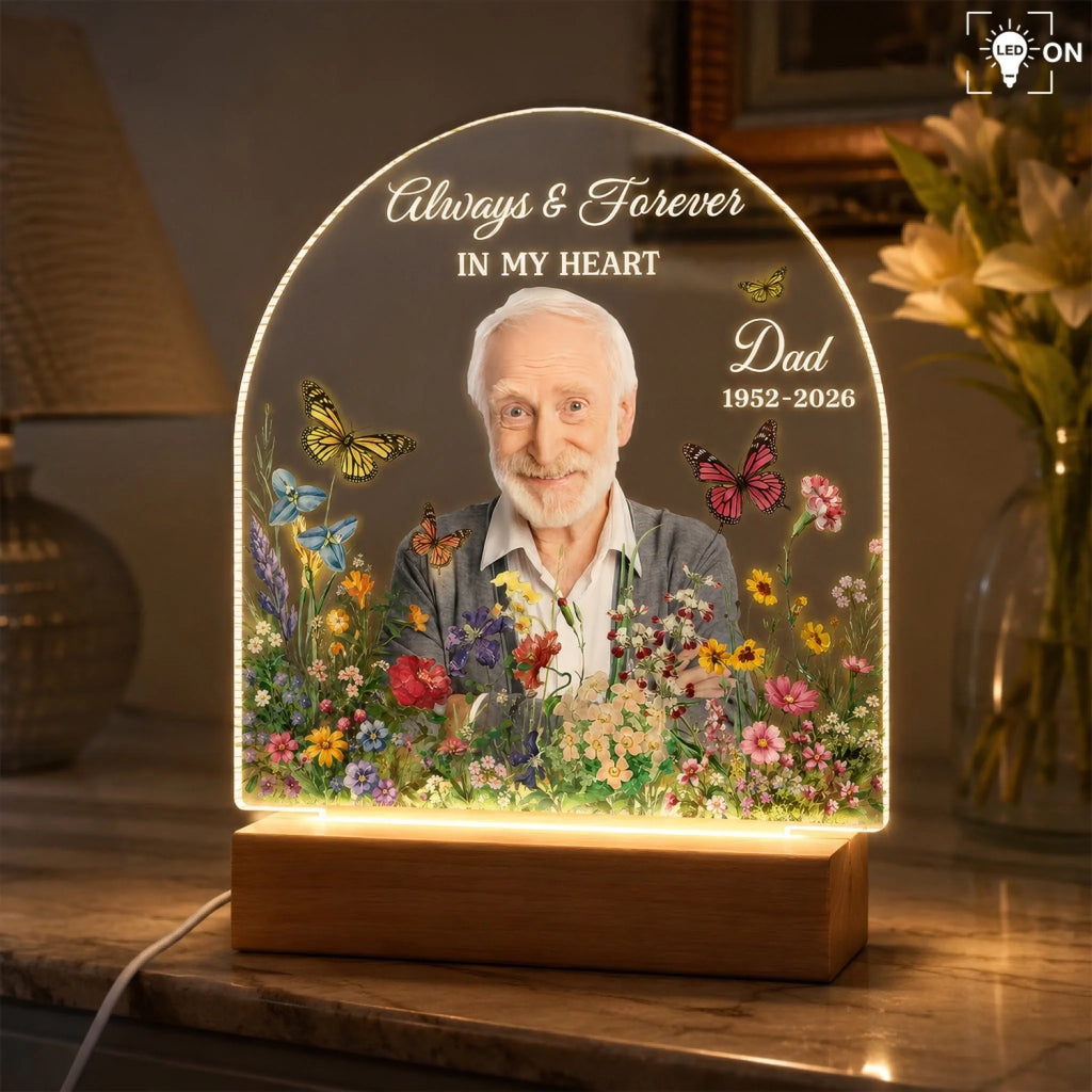 Always & Forever In My Heart - Personalized Acrylic Night Light