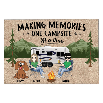 Where Every Trip Becomes A Memory - Personalized Doormat, Custom Family RV Welcome Mat, Camping Mat, Gift for Campers