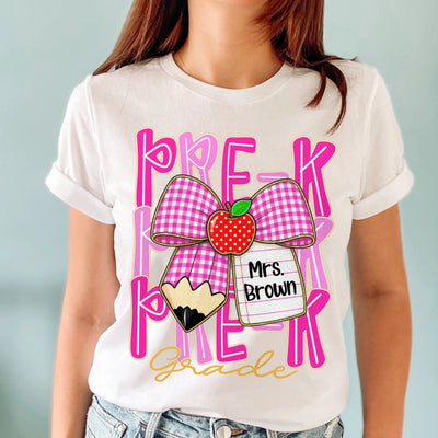 Preppy Back To School- Personalized T-shirt, Back To School Gift For Teacher From Student