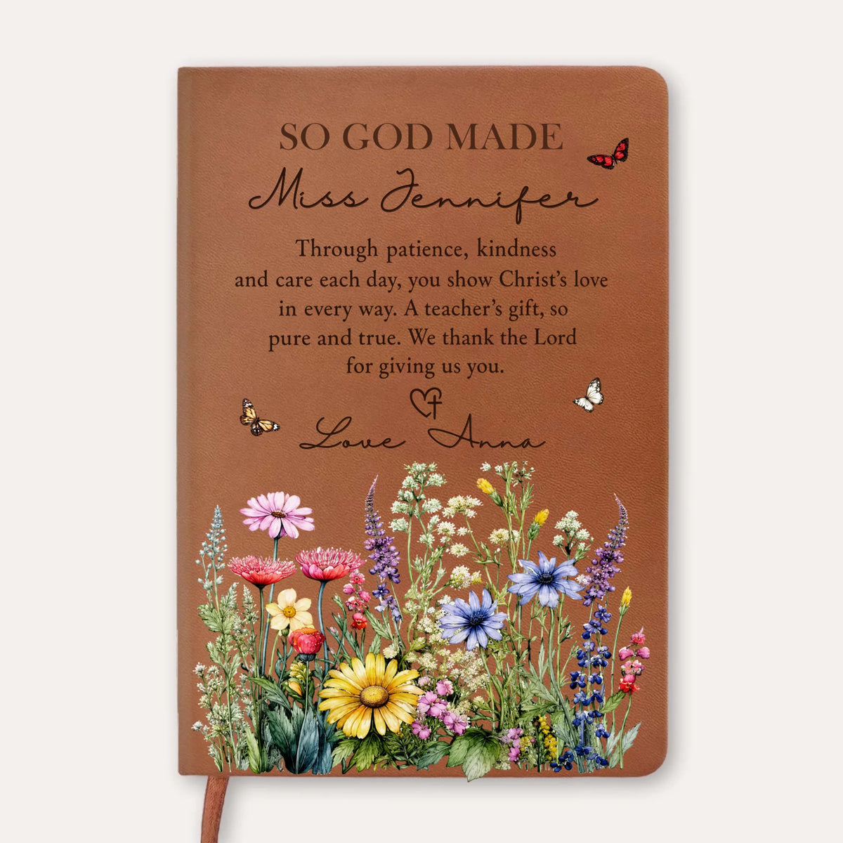 Thank You Teacher - Personalized Leather Journal, Teacher Appreciation Gift