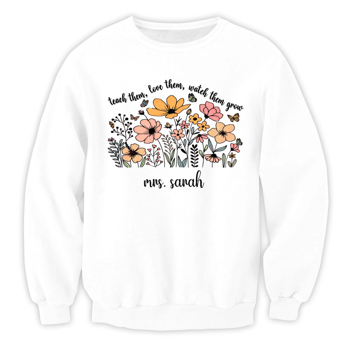 Helping Little Minds Bloom Every Day - Personalized T-Shirt, Custom Floral Teacher Shirt, Back to School Gift