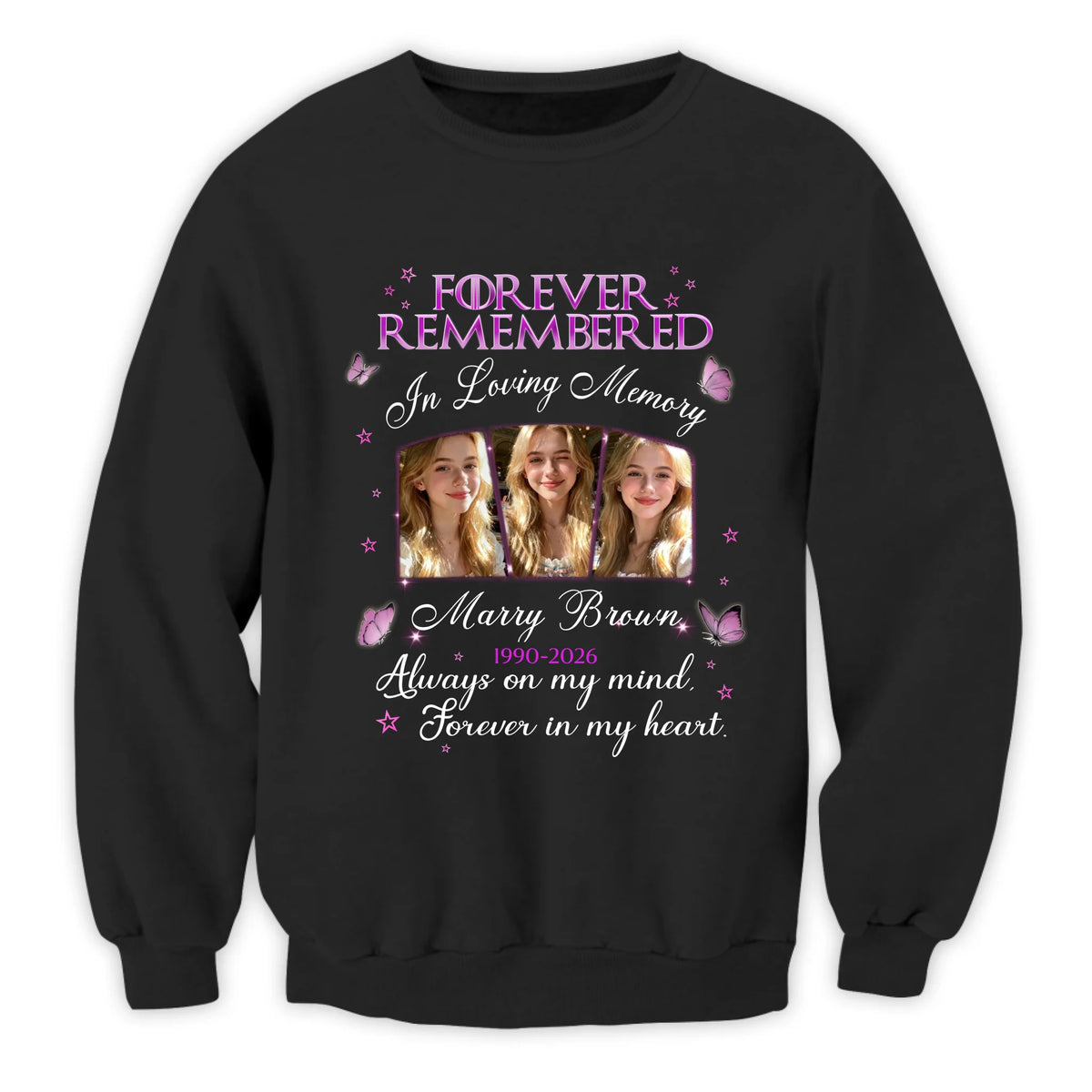 Always On My Mind, Forever In My Heart  - Personalized T-Shirt, Memorial Gift
