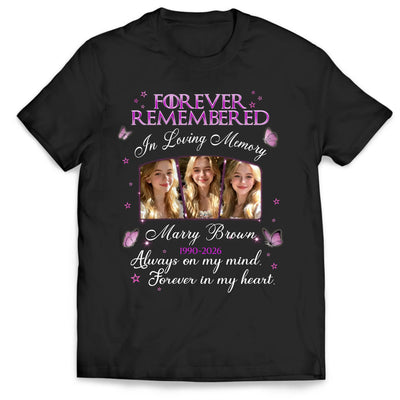 Always On My Mind, Forever In My Heart  - Personalized T-Shirt, Memorial Gift