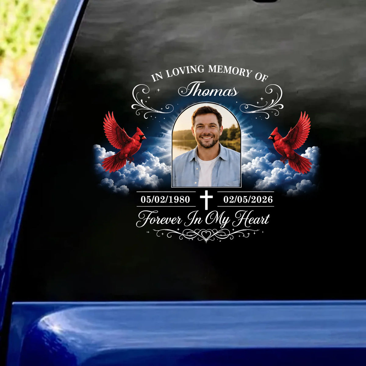 Heaven Gained An Angel, We Gained A Guardian - Personalized Decal, Loving Memory Decal, Loss Of Loved One Gift
